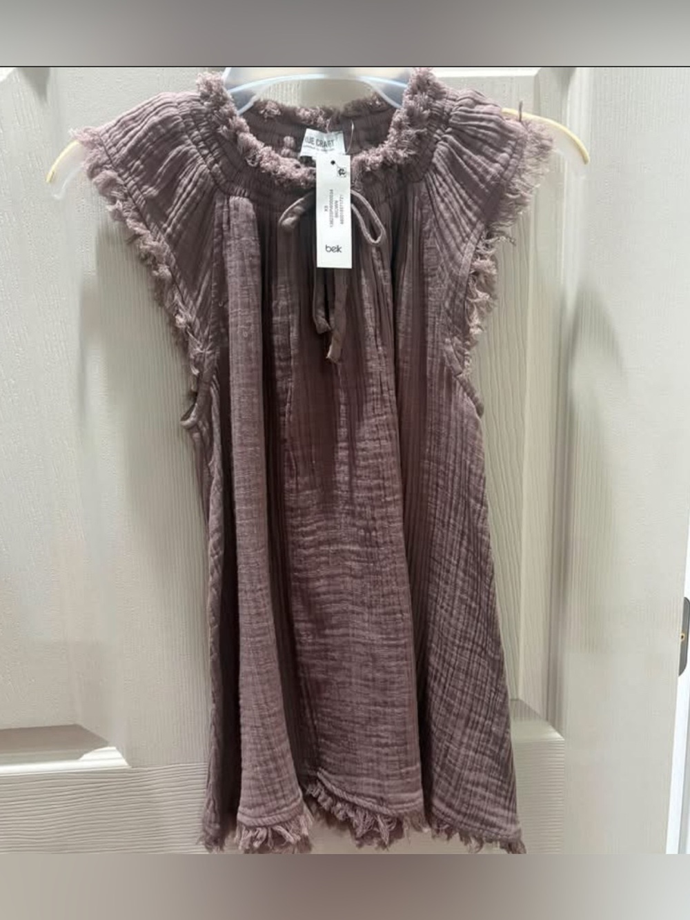 True Craft Mauve Crinkled Gauze Sleeveless Top